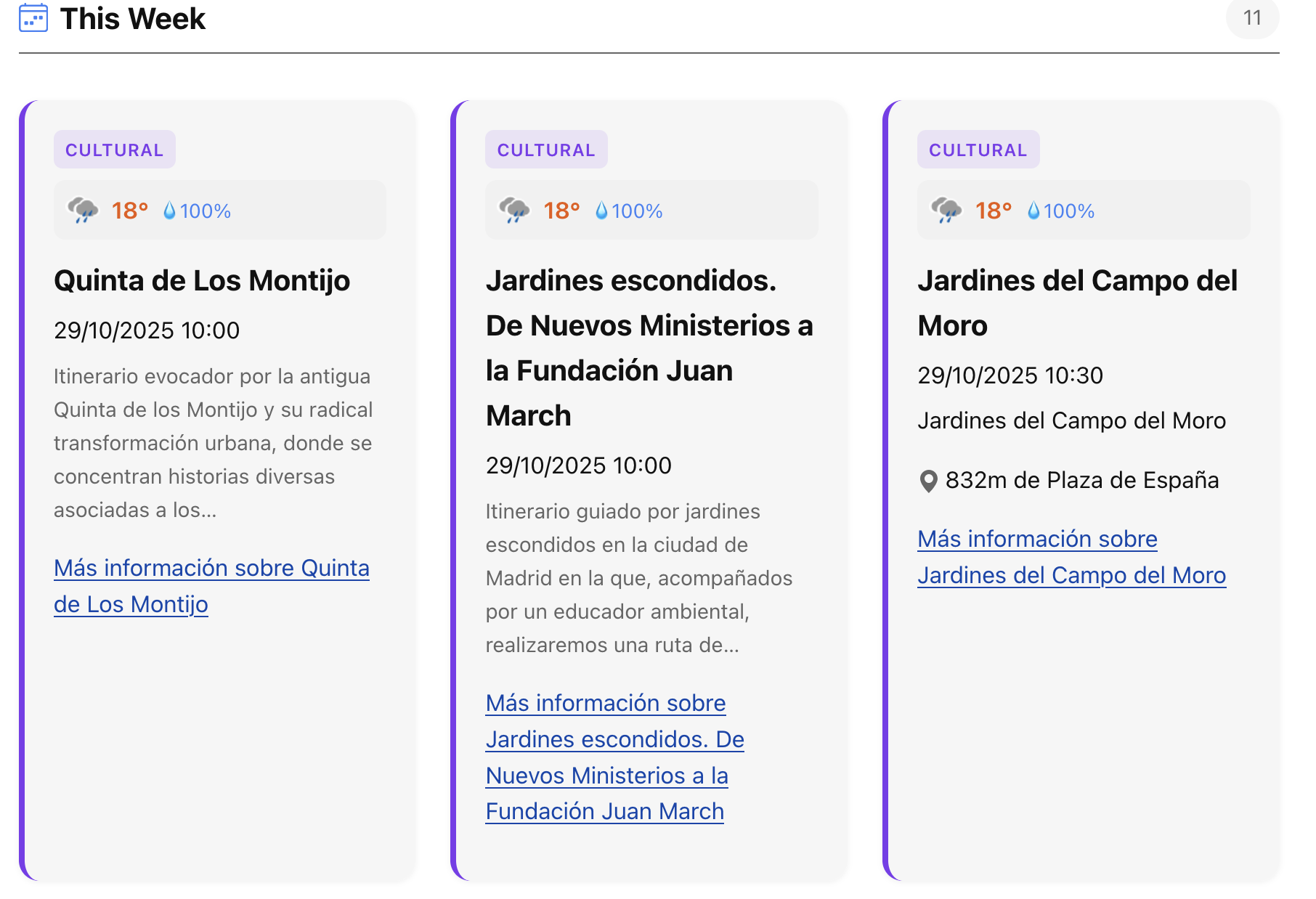 Plaza España this week view with cultural events